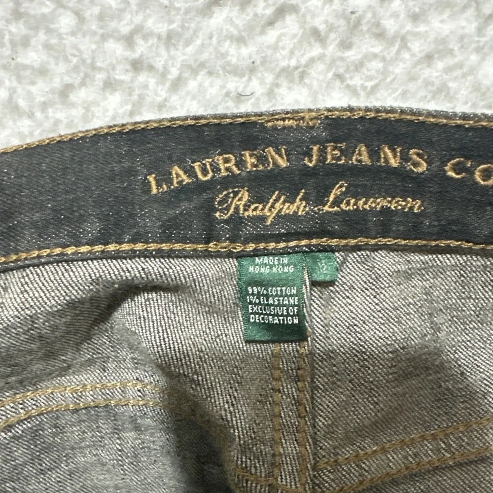 Y2K Vintage Lauren Jeans Co. Ralph Lauren Size 12‎ Black With Decorative Patches - Picture 3 of 16